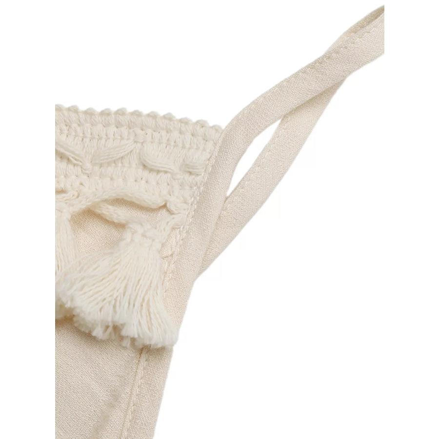 Lace Trim Spaghetti Strap Jumpsuit Apparel and Accessories
