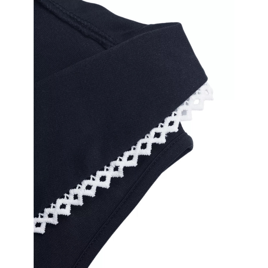 Lace Trim Tie-Front Vest Apparel and Accessories