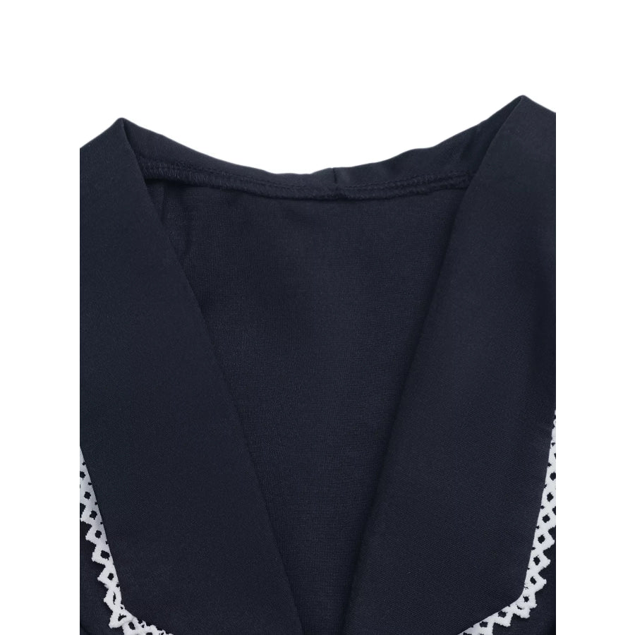 Lace Trim Tie-Front Vest Apparel and Accessories