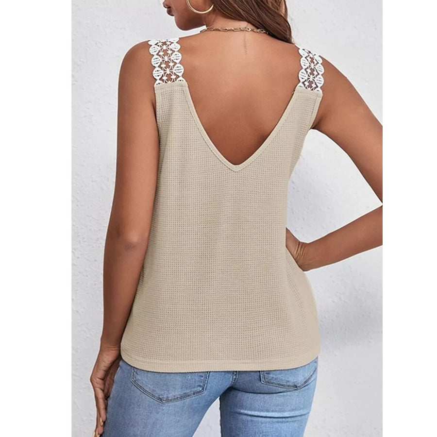 Lace Trim V-Neck Tank Top Apparel and Accessories