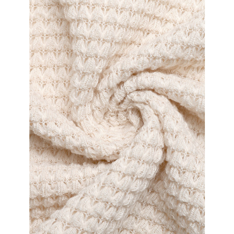 Lace Trim Waffle Knit T-Shirt Apparel and Accessories