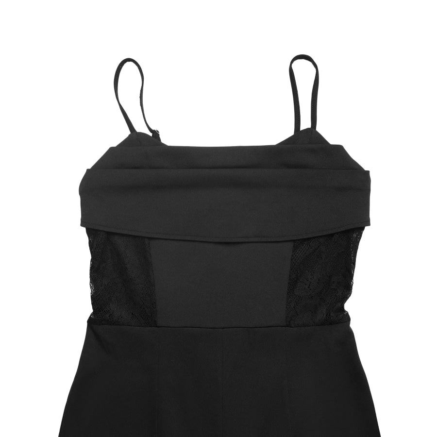 Lace Trim Wide Leg Jumpsuit Apparel and Accessories