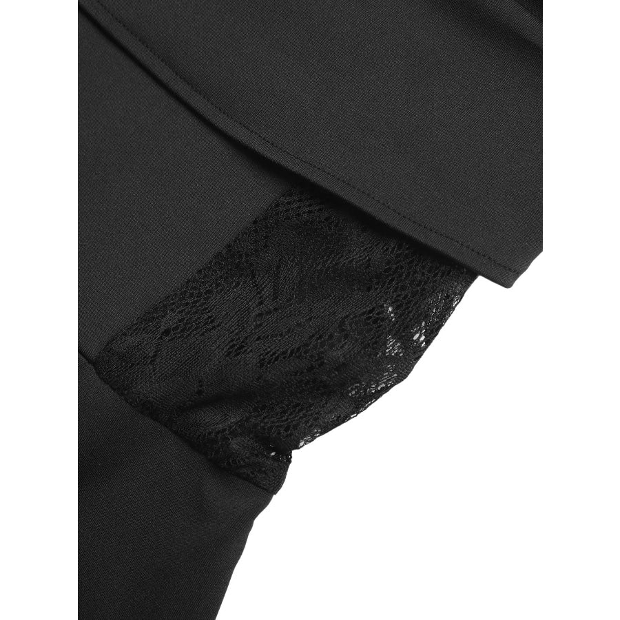 Lace Trim Wide Leg Jumpsuit Apparel and Accessories
