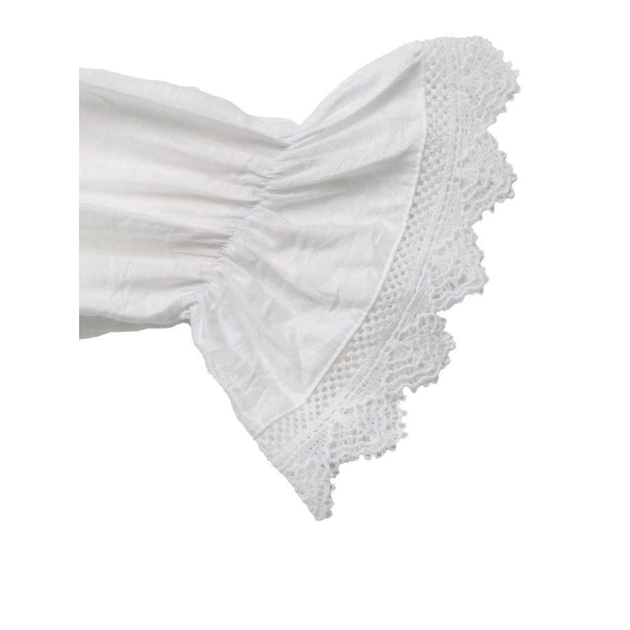 Lace-Trimmed Button-Down Shirt Apparel and Accessories