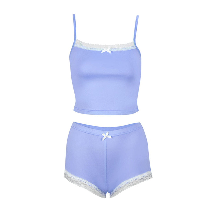 Lace Trimmed Cami and Shorts Set Apparel and Accessories