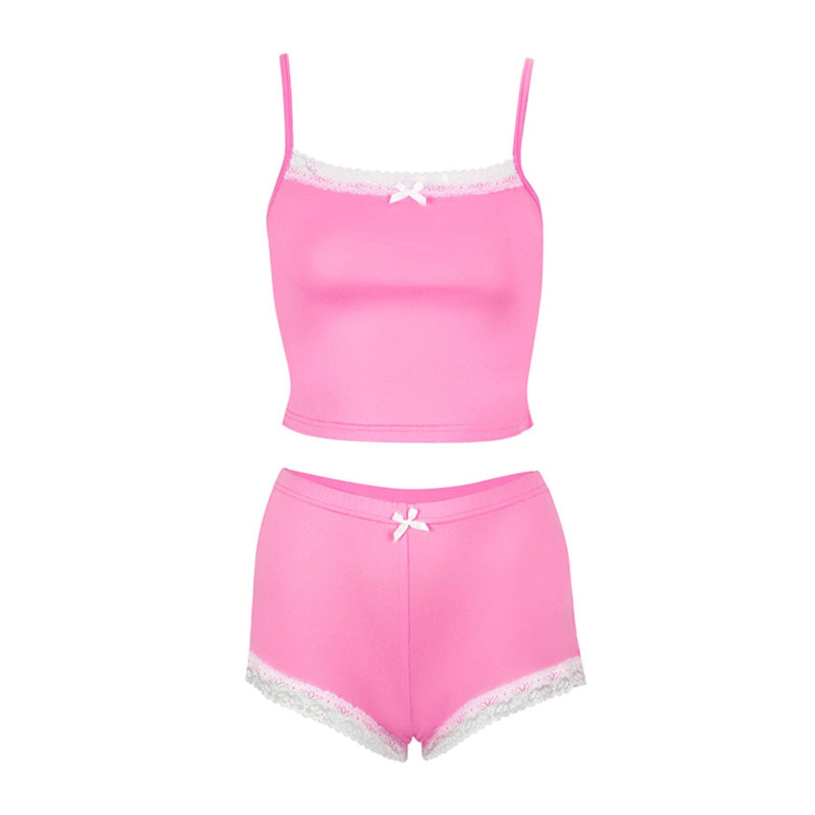 Lace Trimmed Cami and Shorts Set Apparel and Accessories