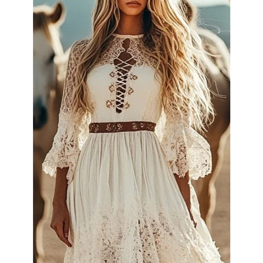 Lace Trimmed High-Low Dress Apparel and Accessories