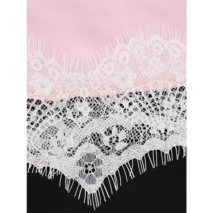 Lace Trimmed Satin Cami Apparel and Accessories