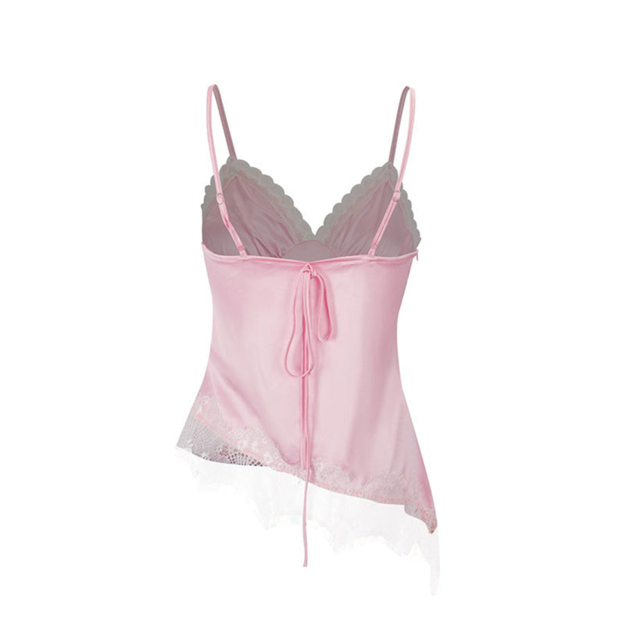 Lace Trimmed Satin Cami Apparel and Accessories