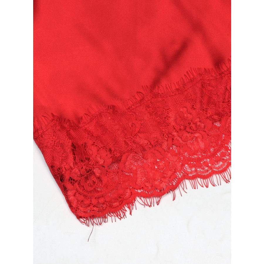 Lace Trimmed Satin Cami Apparel and Accessories