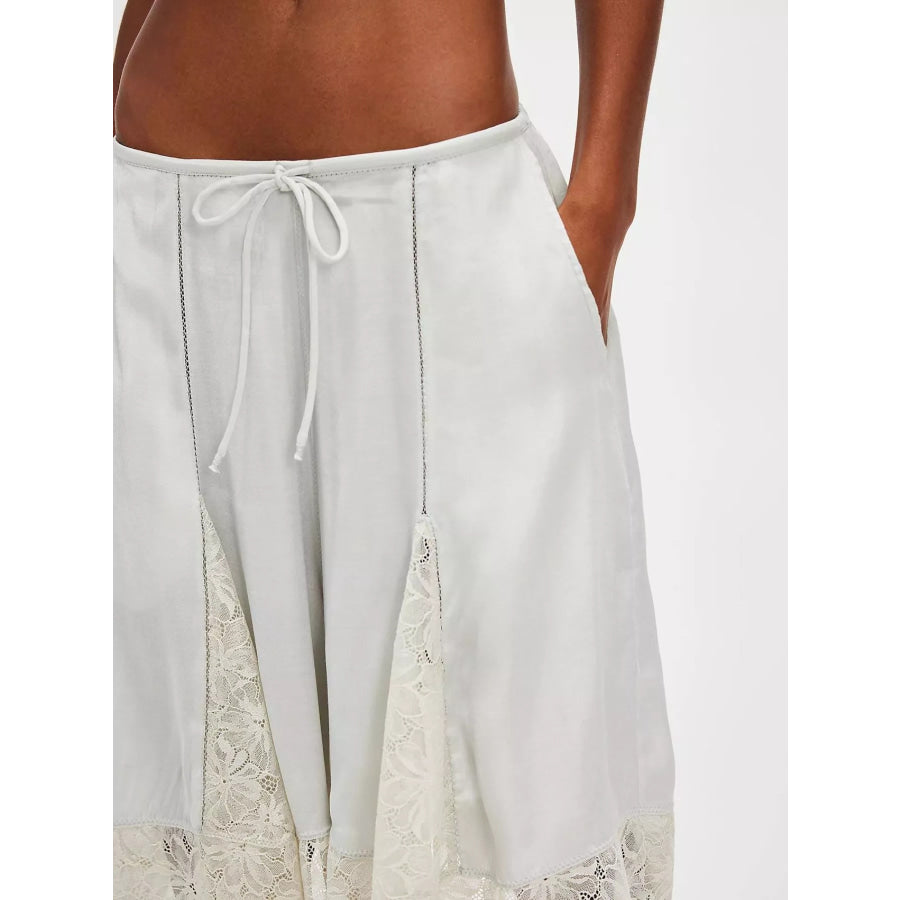 Lace Trimmed Shorts Light Gray / S Apparel and Accessories