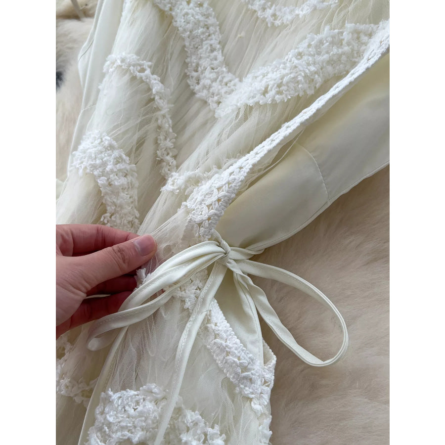 Lace Trimmed Sleeveless Midi Dress Apparel and Accessories
