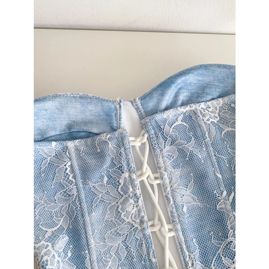 Lace Trimmed Tube Top Apparel and Accessories
