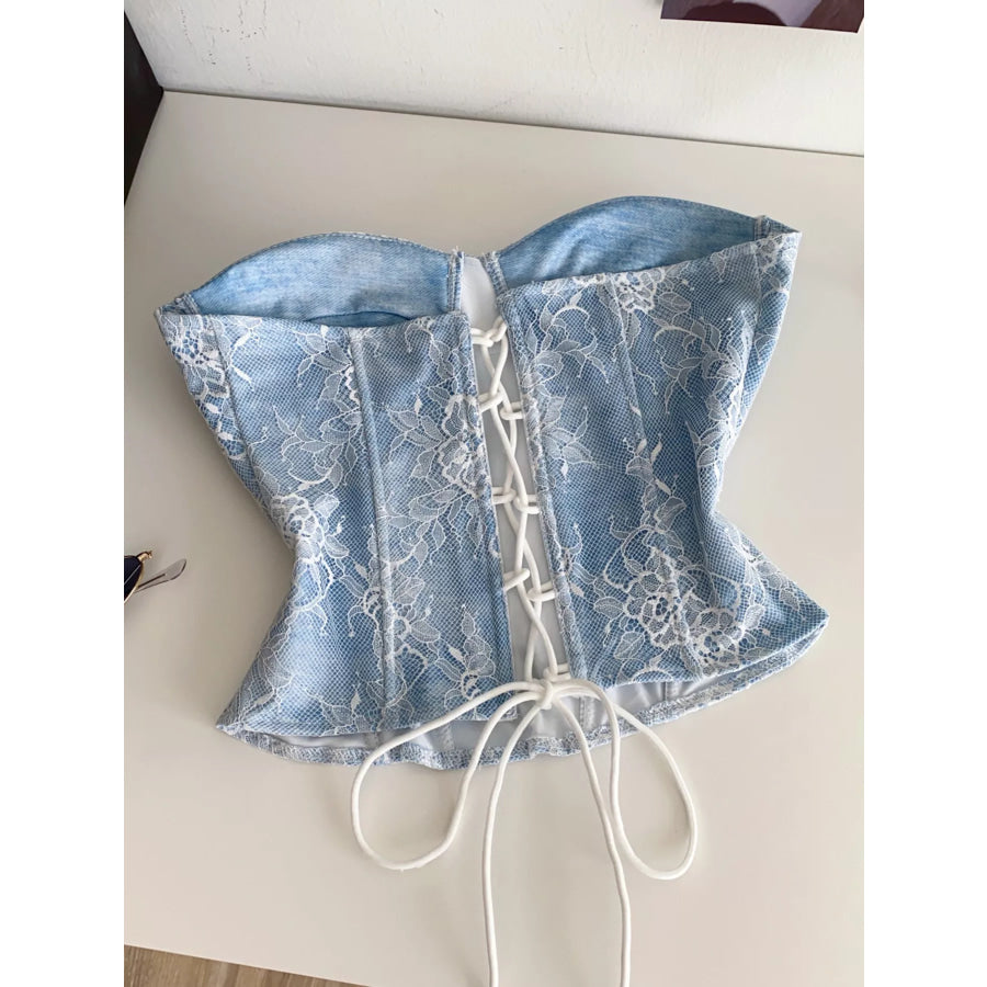 Lace Trimmed Tube Top Apparel and Accessories