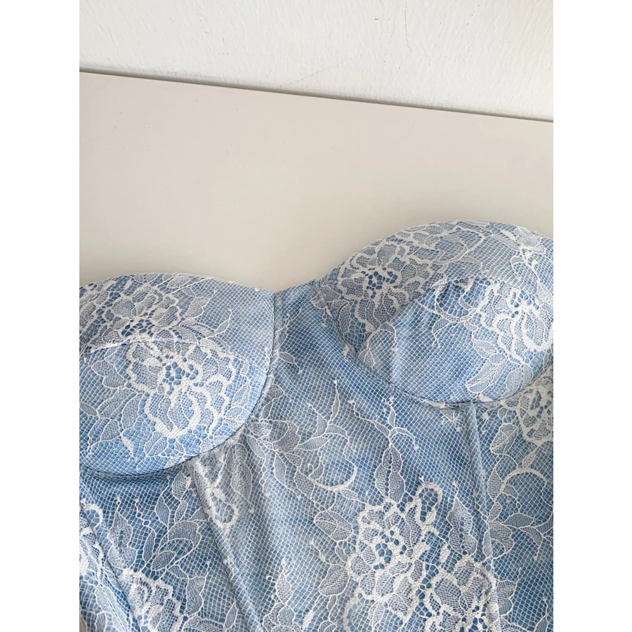 Lace Trimmed Tube Top Apparel and Accessories