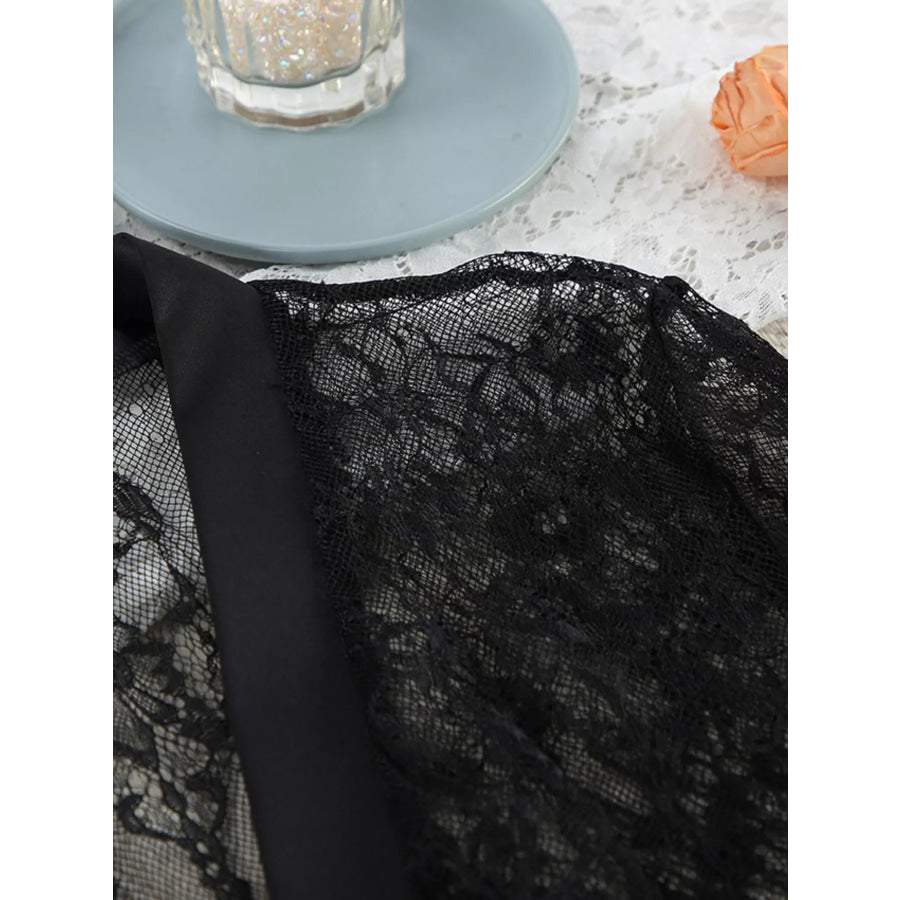 Lace Tube Top & Cardigan and Shorts Three-Piece Lounge Set Apparel and Accessories