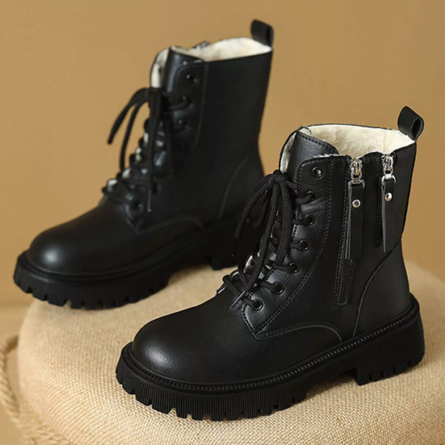 Lace-Up Ankle Combat Boots Apparel and Accessories