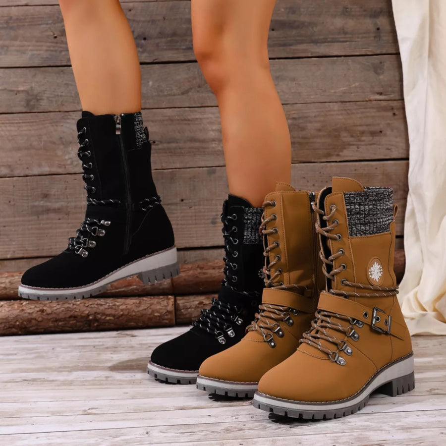 Lace-Up Ankle Combat Boots Apparel and Accessories