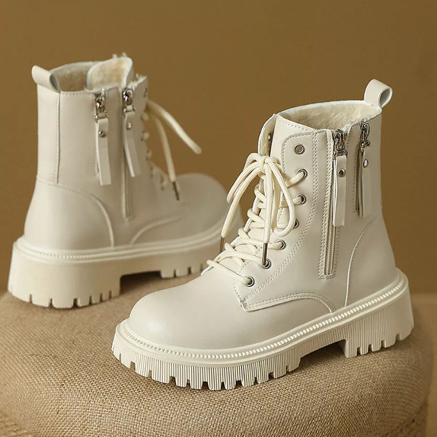 Lace-Up Ankle Combat Boots Apparel and Accessories