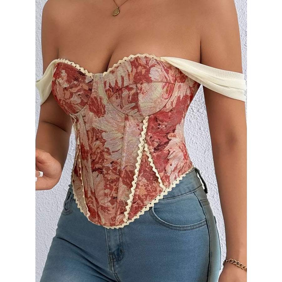 Lace Up Back Printed Cami Apparel and Accessories