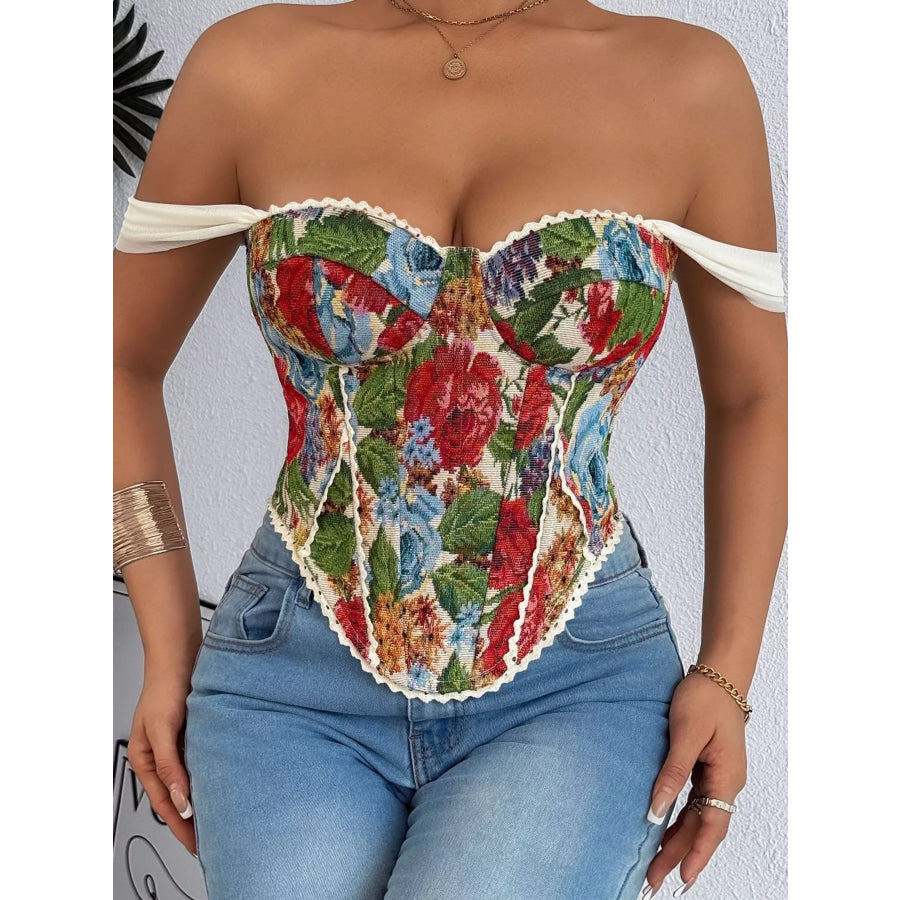 Lace Up Back Printed Cami Apparel and Accessories