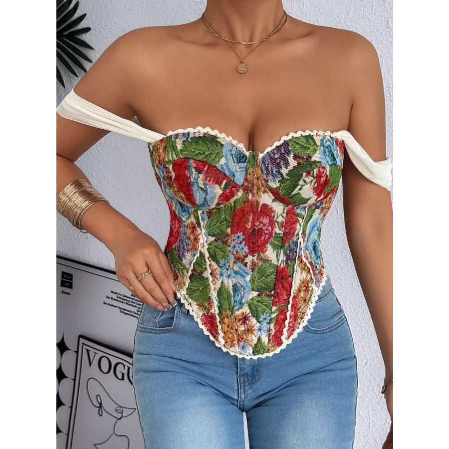 Lace Up Back Printed Cami Apparel and Accessories