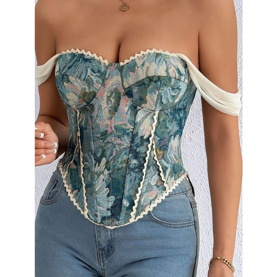 Lace Up Back Printed Cami Apparel and Accessories