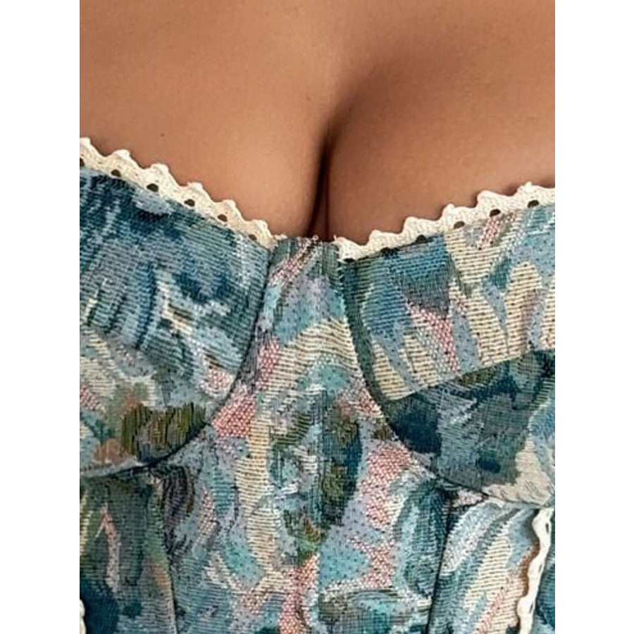 Lace Up Back Printed Cami Apparel and Accessories