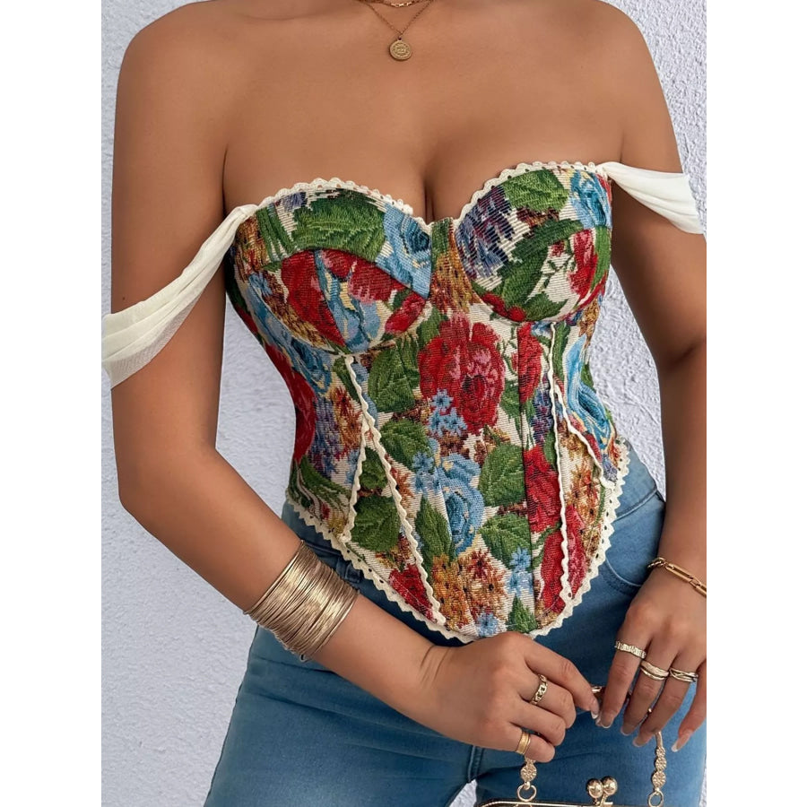 Lace Up Back Printed Cami Apparel and Accessories