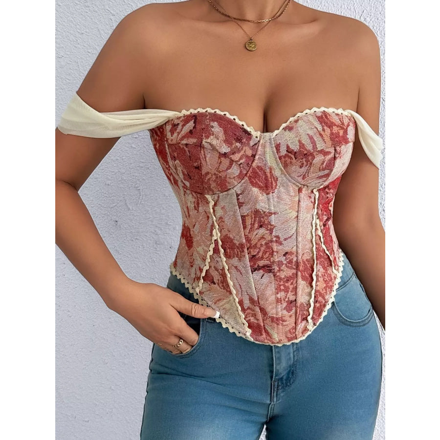 Lace Up Back Printed Cami Apparel and Accessories