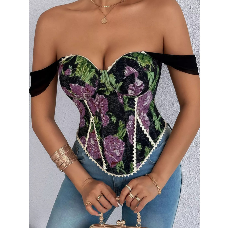 Lace Up Back Printed Cami Apparel and Accessories