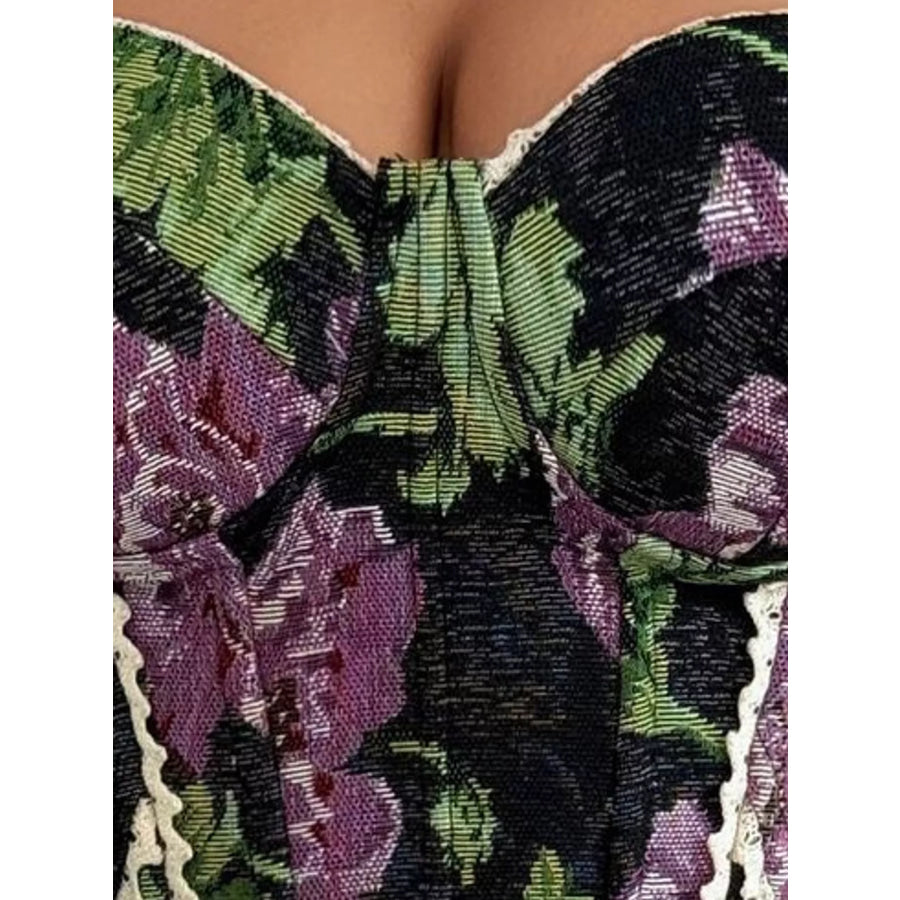 Lace Up Back Printed Cami Apparel and Accessories