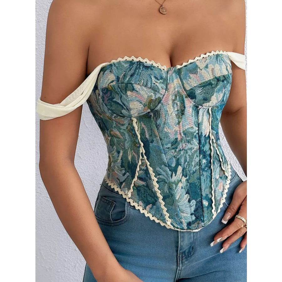Lace Up Back Printed Cami Apparel and Accessories