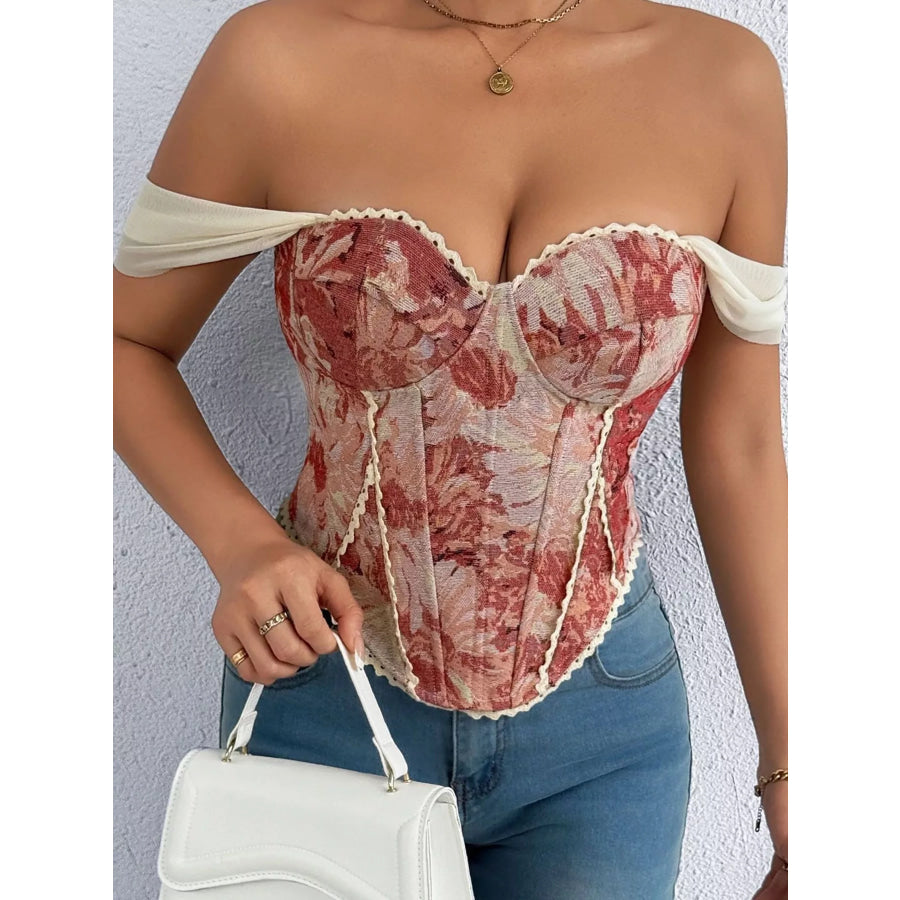 Lace Up Back Printed Cami Pink / L Apparel and Accessories
