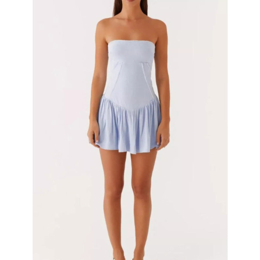 Lace Up Back Tube Dress Apparel and Accessories