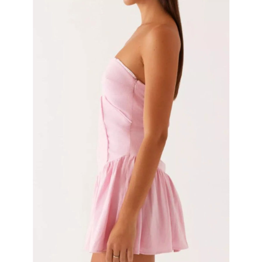 Lace Up Back Tube Dress Apparel and Accessories