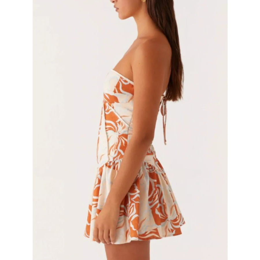 Lace Up Back Tube Dress Apparel and Accessories