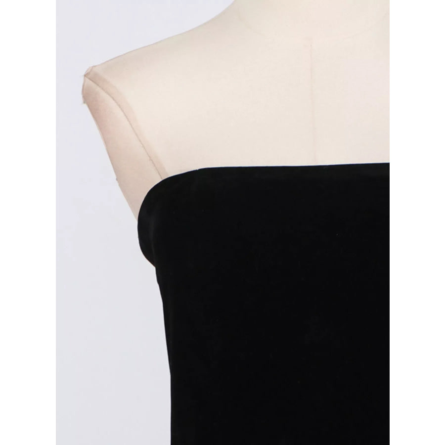 Lace Up Back Tube Maxi Dress Apparel and Accessories