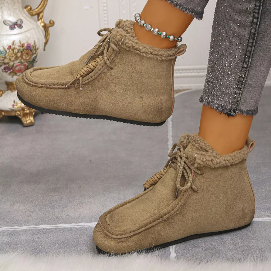 Lace Up Flats Ankle Boots Apparel and Accessories
