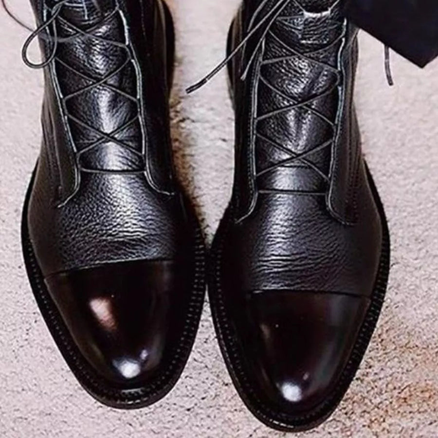 Lace-Up Leather Boots Apparel and Accessories