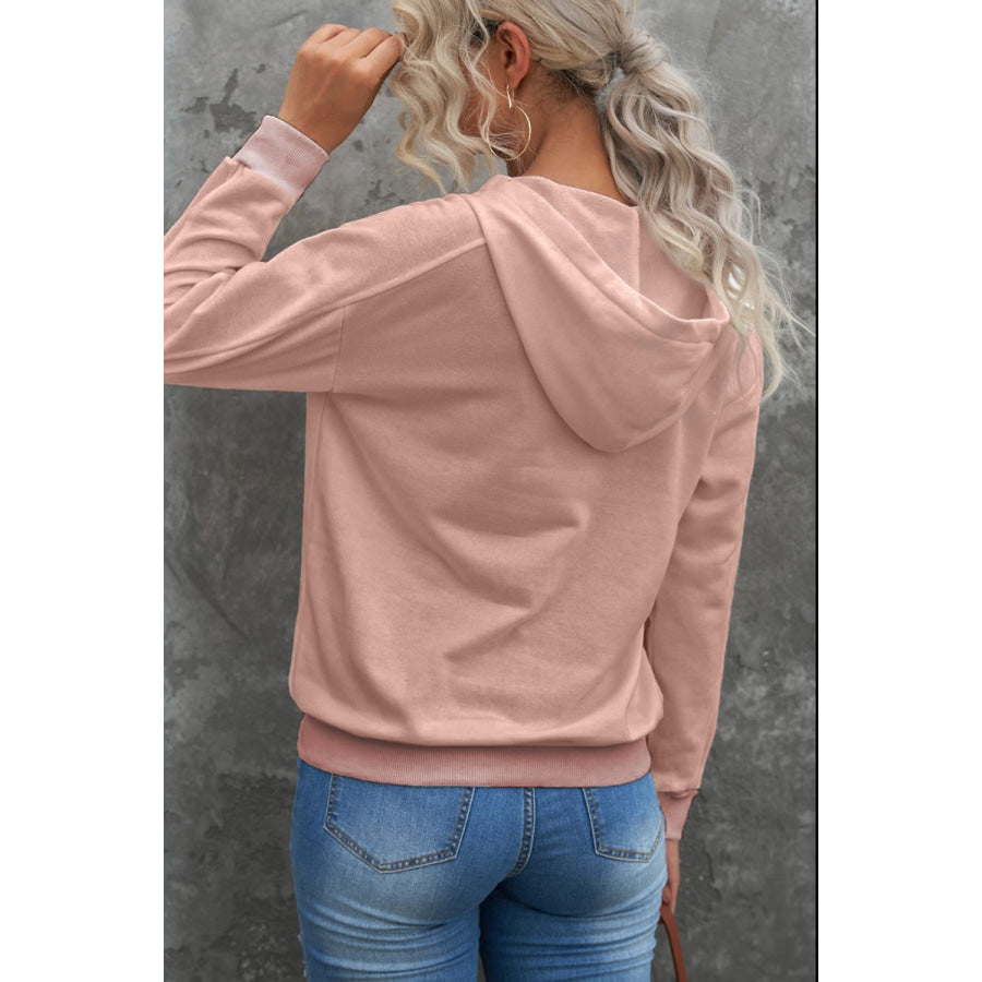 Lace Up Long Sleeve Hoodie Apparel and Accessories