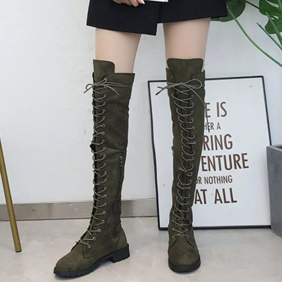 Lace-Up Over-the-Knee Boots Apparel and Accessories