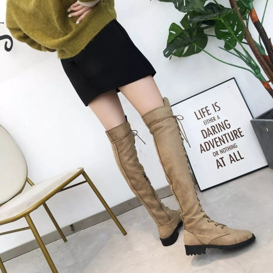 Lace-Up Over-the-Knee Boots Apparel and Accessories