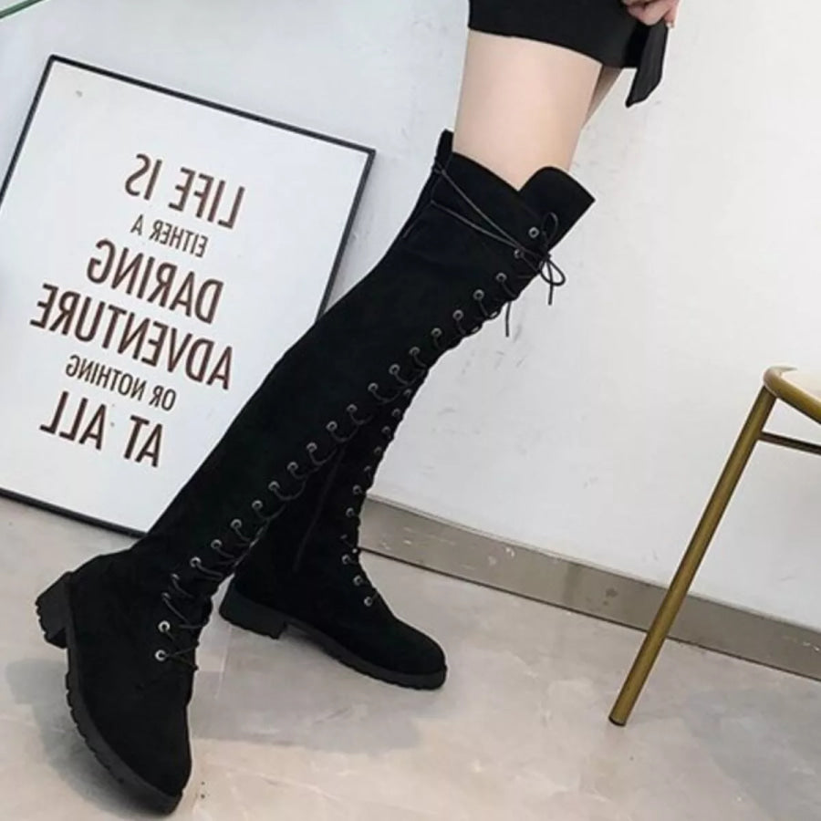 Lace-Up Over-the-Knee Boots Apparel and Accessories