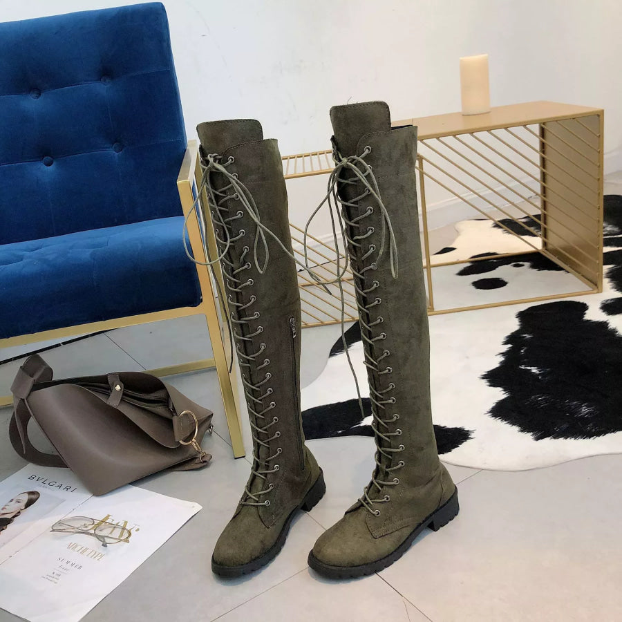 Lace-Up Over-the-Knee Boots Apparel and Accessories