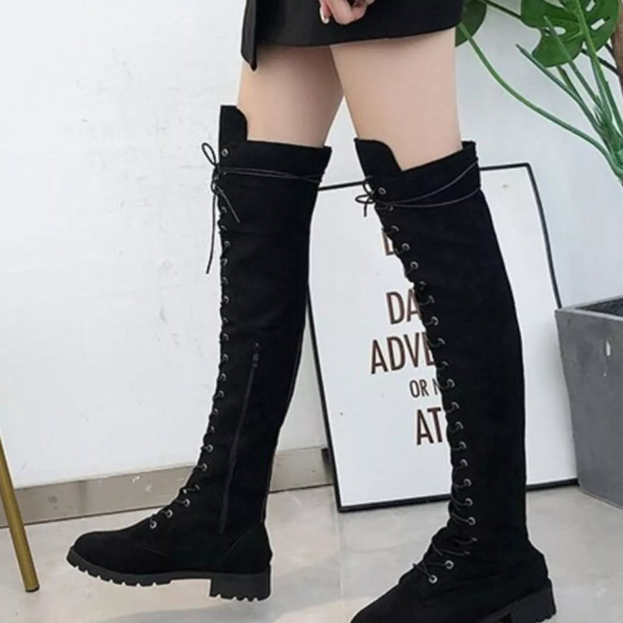 Lace-Up Over-the-Knee Boots Apparel and Accessories