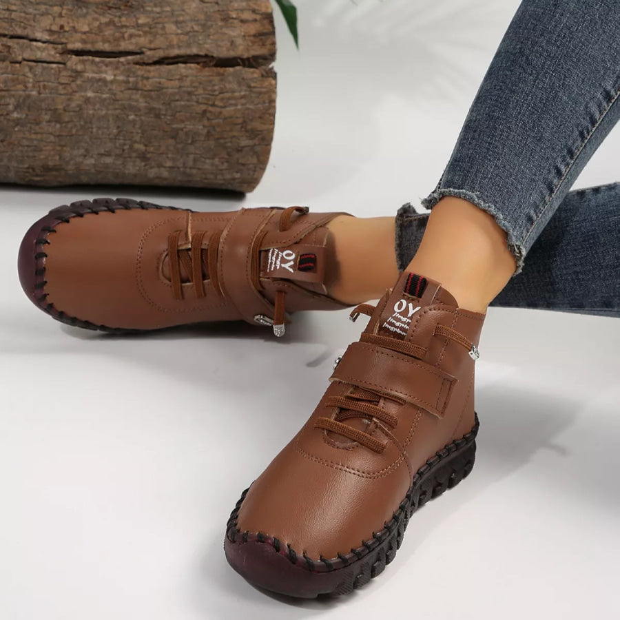 Lace Up Platform Ankle Boots Apparel and Accessories