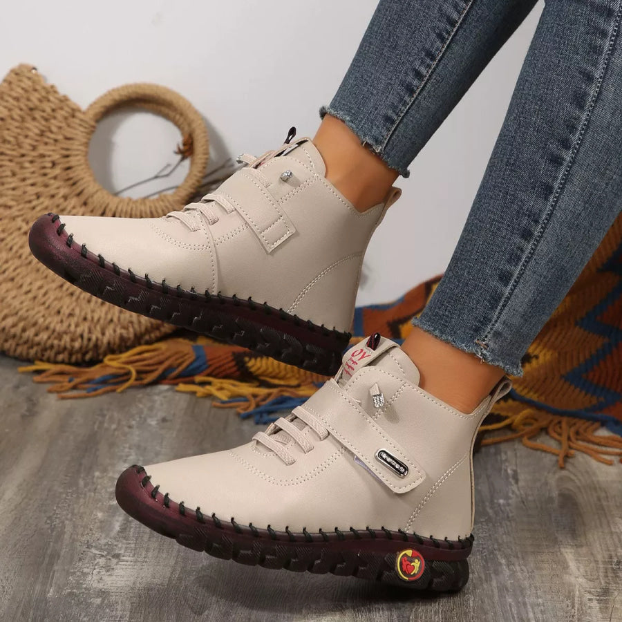 Lace Up Platform Ankle Boots Apparel and Accessories