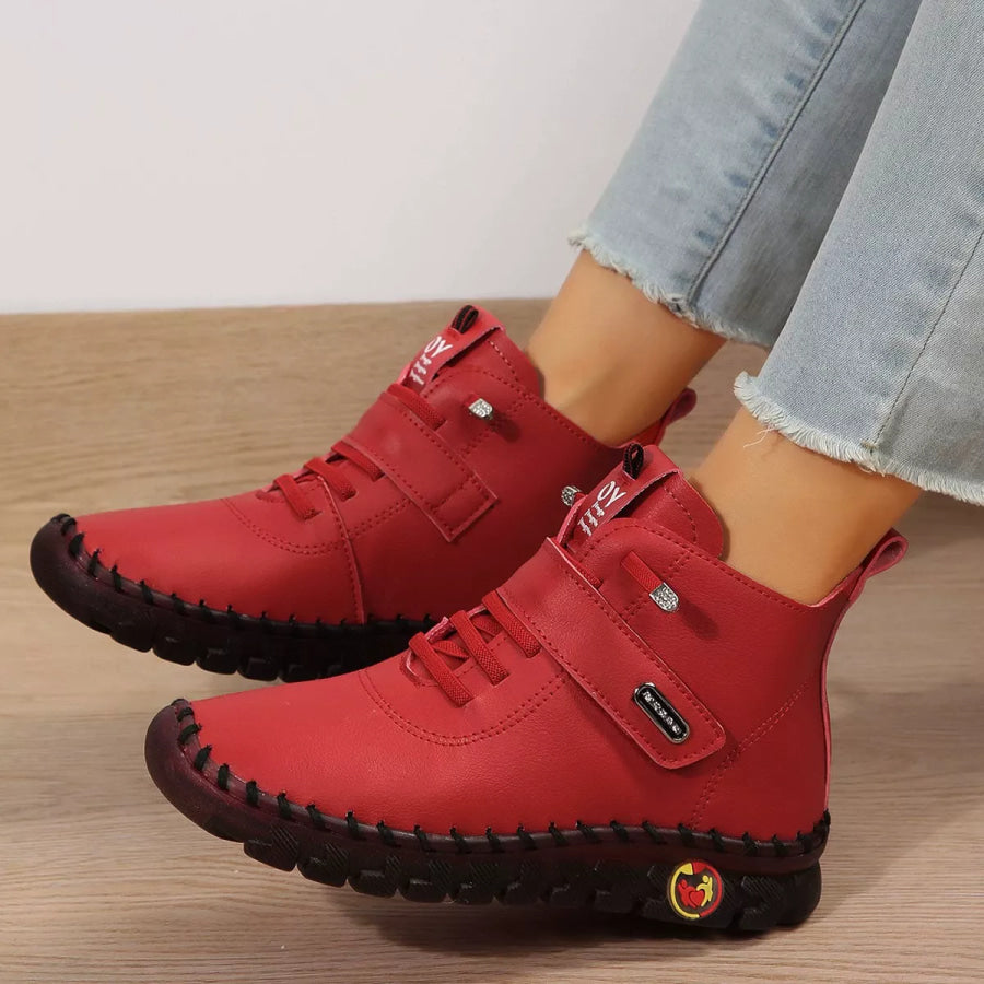 Lace Up Platform Ankle Boots Apparel and Accessories