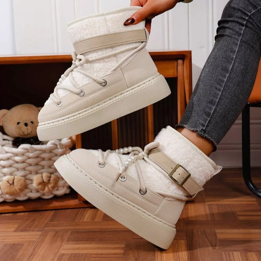 Lace Up Platform Boots Apparel and Accessories
